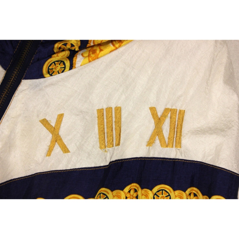 Vintage Giacca Sport Baroque Windbreaker Jacket Roman Numeral Nylon L 90s - Picture 12 of 12